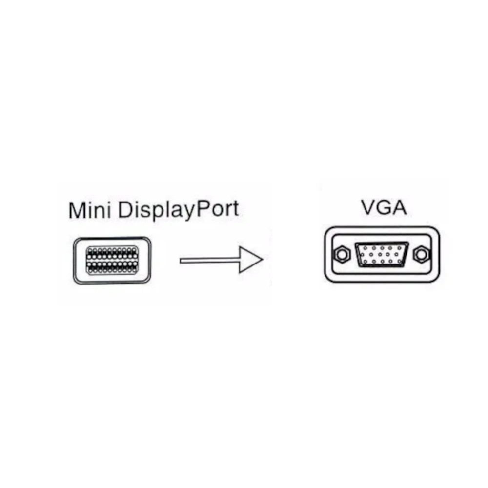 Adaptador Mini Displayport Macho Para VGA Fêmea