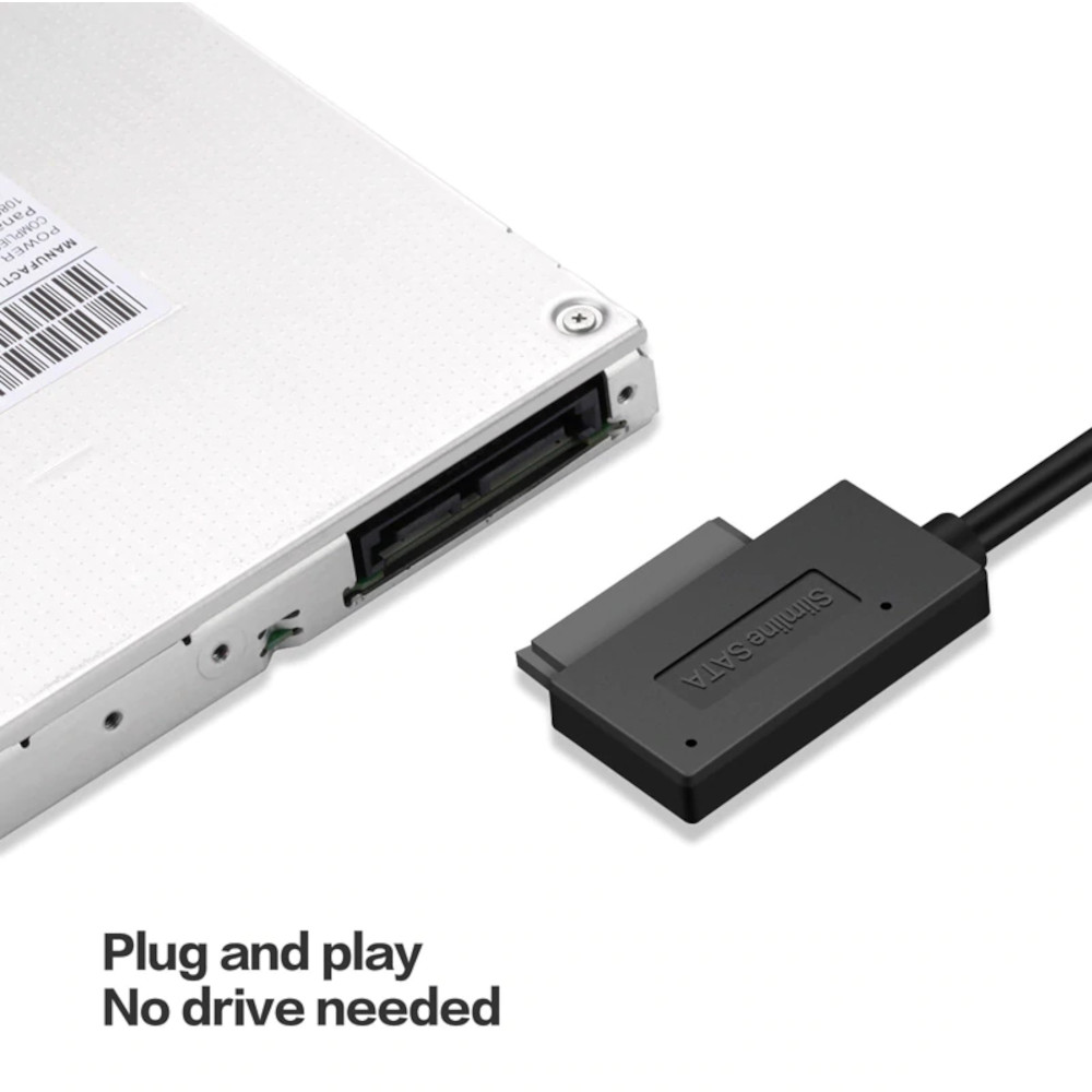 Adaptador Drive DVD, CD, Mini Sata Slimline para USB