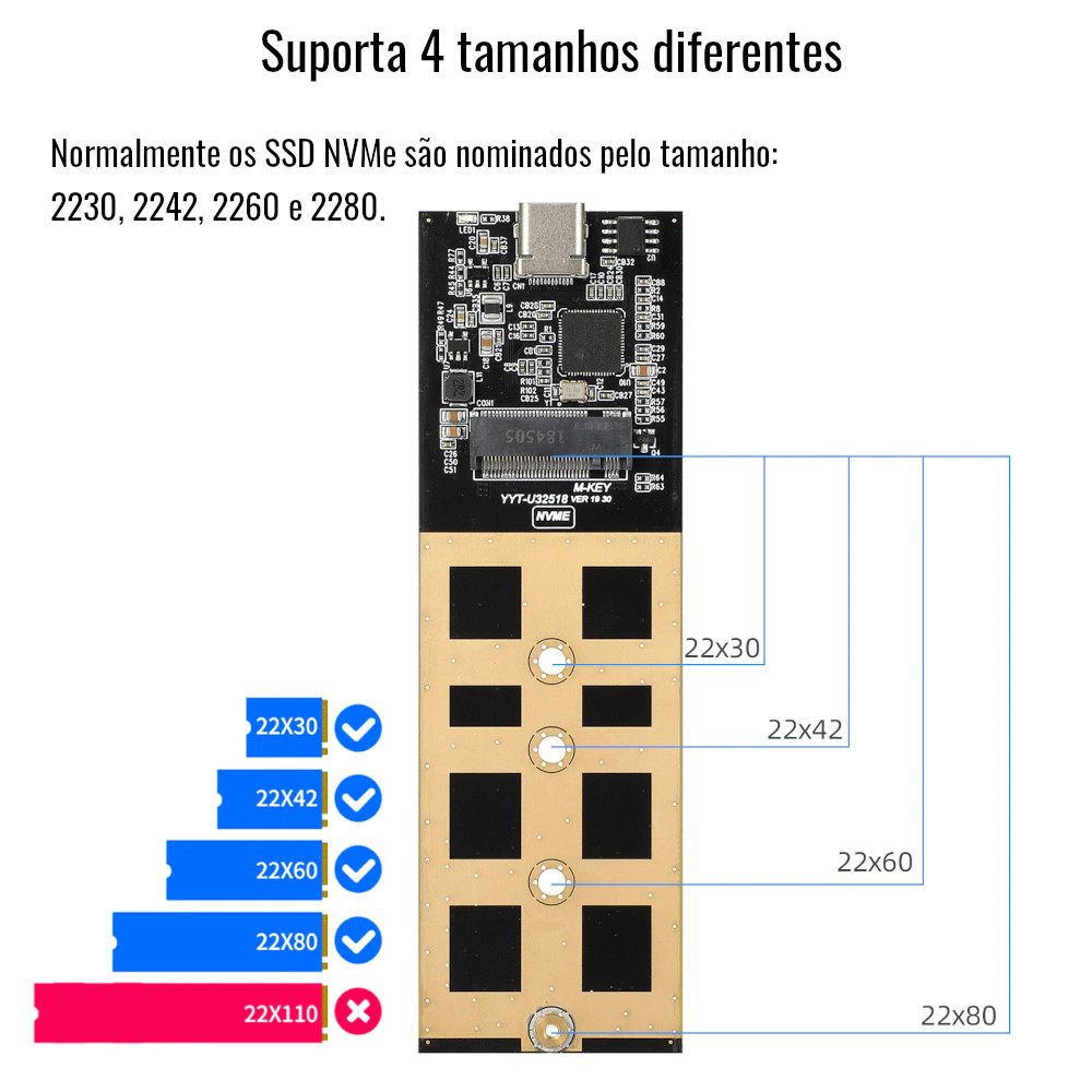 Case Usb 3.0 Externo SSD PCI-e NVMe M.2