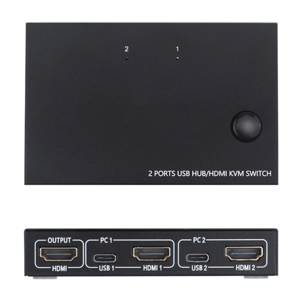 Chaveador Kvm 2 portas Hdmi 4 portas USB